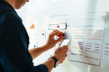 web designer prototyping responsive website