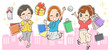 © よぴんこ（yopinco） - 街中で買い物する女性のイラスト