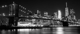 Fototapeta Mosty linowy / wiszący - B&W Brooklyn Bridge, New York, USA