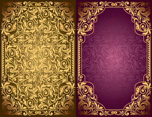 Golden vintage ornate blank