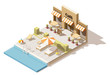© Taras Livyy - Vector isometric low poly swimming pool and cafe