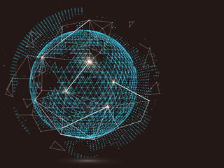 futuristic globalization interface, a sense of science and technology abstract graphics.