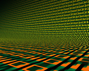 Background of digits zero and one. 3D illustration