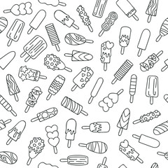 Popsicle ice cream icons pattern.