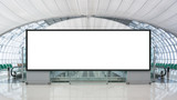 Fototapeta  - Blank advertising billboard in the Airport with path