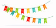 Colorful garland celebration detail with colored flags.