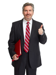 Sticker - Happy smiling businessman with red folder