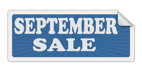 Poster - September sale blue speech bubble label or sign