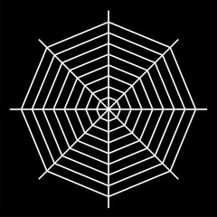 white spider web - Cobweb vector  on black background - illustration
