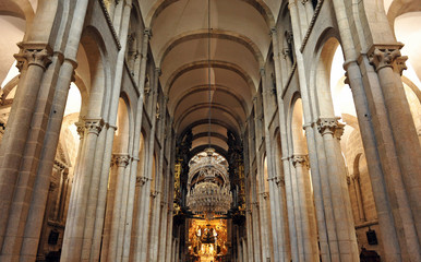 Wall Mural - Inside the Cathedral of Santiago de Compostela, Spain, end of the Way