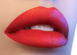 © marinafrost - Cosmetics, makeup. Bright lipstick on lips. Closeup of beautiful female mouth with juicy red lip makeup. Part of face