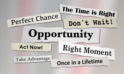 opportunities chance for success news headlines 3d illustration