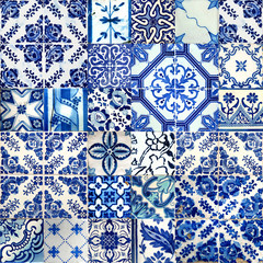 Collage of ceramic tiles from Portugal