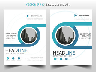 Blue circle annual report Brochure design template vector. Business Flyers infographic magazine poster.Abstract layout template ,Book Cover presentation portfolio.