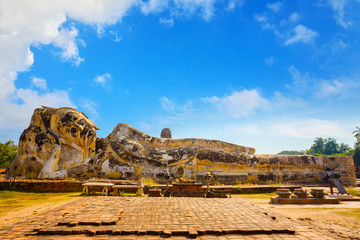 Wat Lokayasutharam Temple in Ayutthaya Historical Park, a UNESCO world heritage site, Thailand