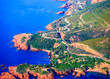 Vue aérienne des côtes de la côte-d'azur, Paca, France.