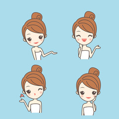 Wall Mural - cartoon skin care woman