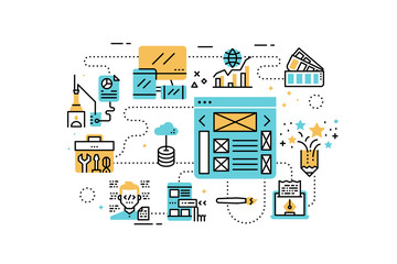 Web design line icons illustration