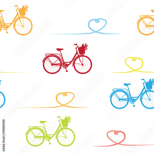 wzor-z-realistyczne-rowerow-wzor-z-romantyczny-rower-w-reb-zolty-niebieski-i-zielony-rower-dla-sniadanie-wzoru-na-bialym-tle