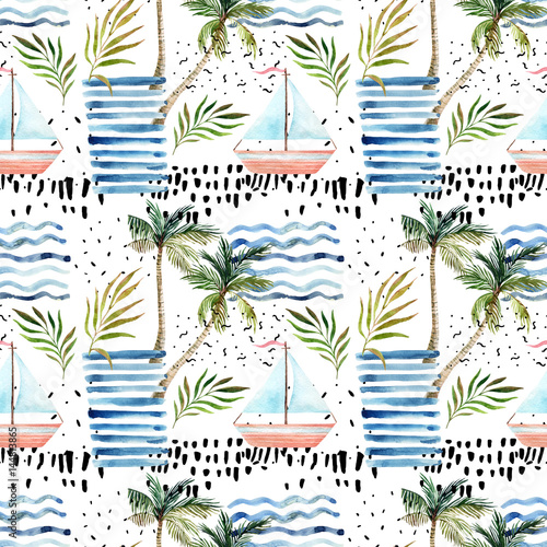 Plakat na zamówienie Abstract summer seamless pattern.