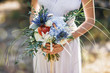 Beautiful wedding bouquet in a nautical style. Wedding concept.