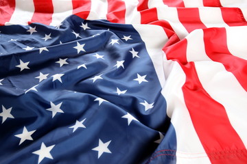 Canvas Print - Close up of American flag