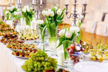 Wall Mural - A beautiful decorated table at the celebration. Event