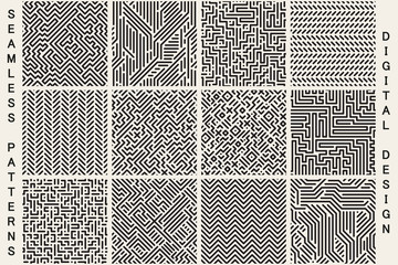 collection of striped seamless geometric patterns.