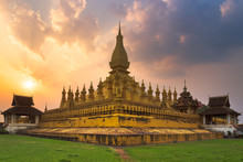 Stupa Pha That Luang In Vientiane, Laos