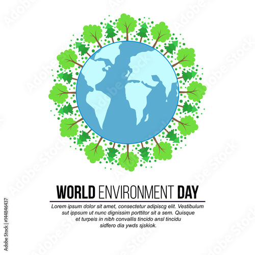 Trees Around Earth Globe World Environment Day Banner Buy This