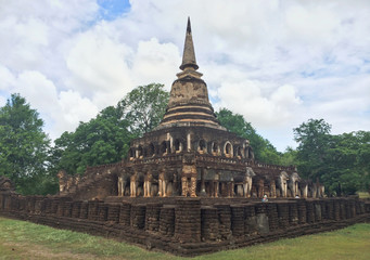 Ancient buddha statue. Sukhothai Historical Park, Sukhothai Province, Thailand