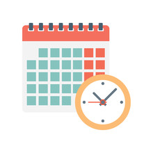 Calendar And Clock Icon.