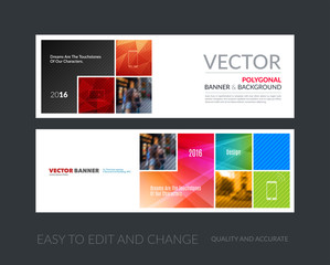 Wall Mural - Vector set of modern horizontal website banners with colourful a