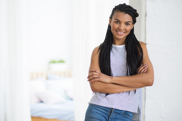 Portrait of smiling African-American teenage girl