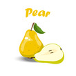 whole and a slice of pear