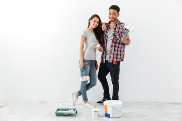 Wall Mural - Couple start making repair