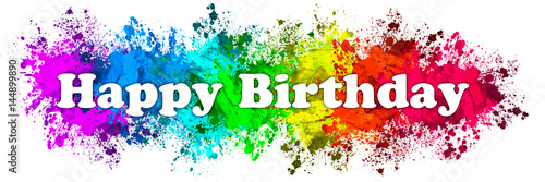 Photo Paint Splatter Words - Happy Birthday