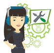 © Visual Generation - Technical support operator vector illustration.