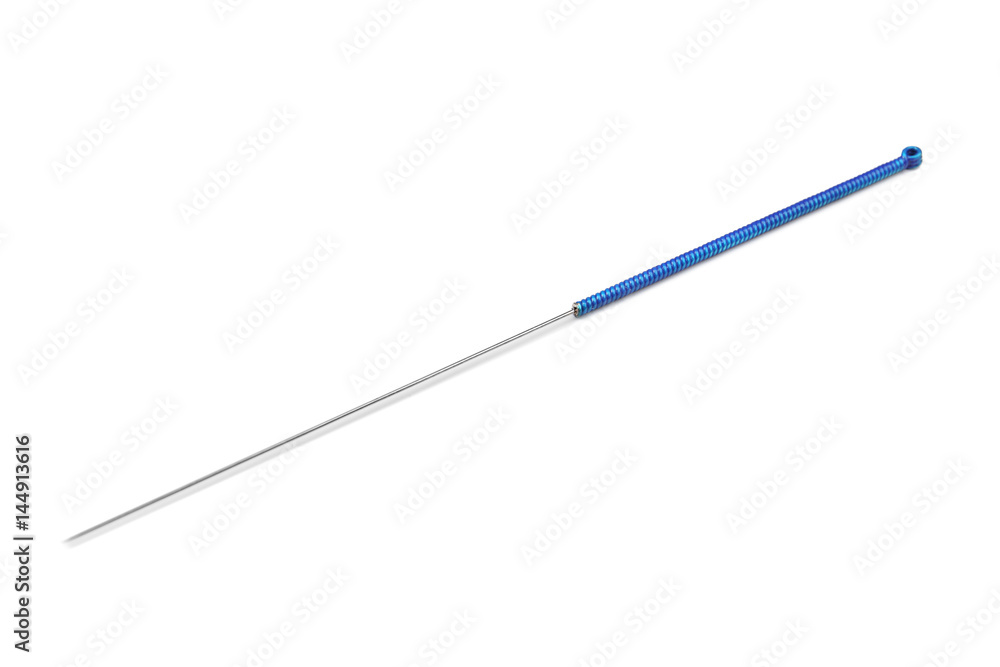 Needle for acupuncture on white background
