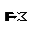 letter F and X logo vector.