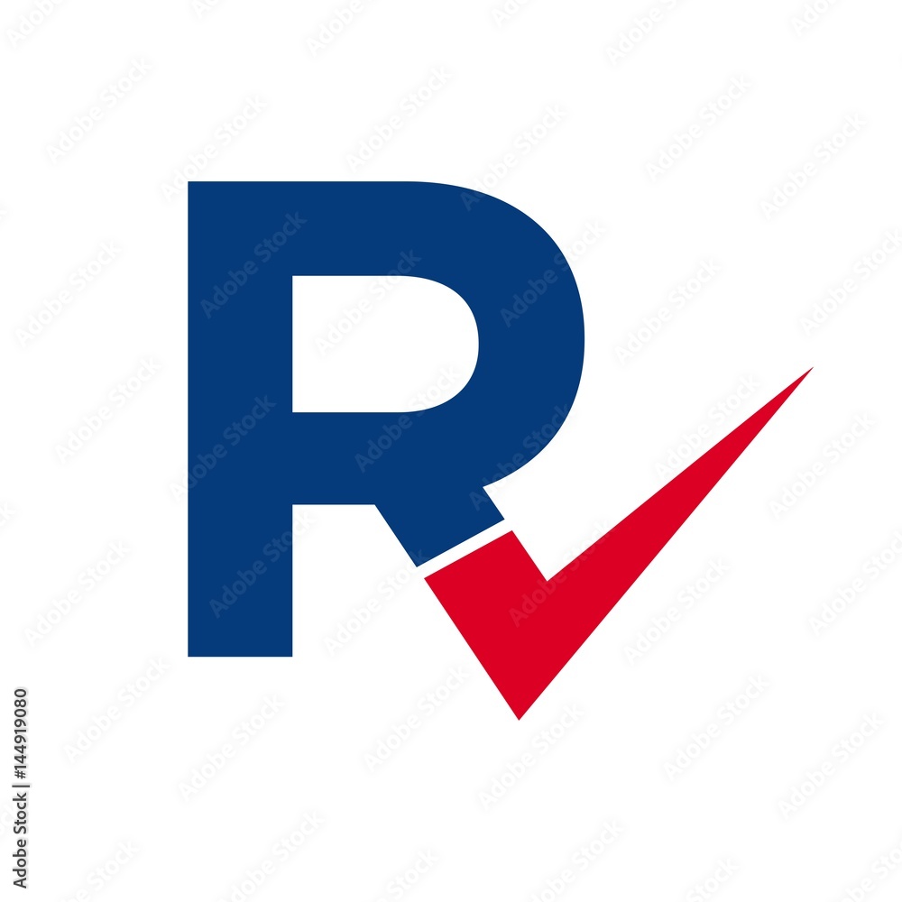 letter R and Check mark logo vector. Stock Vector | Adobe Stock