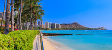Panoramic View Onto Diamond Head In Waikiki Hawaii
