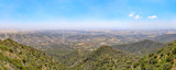 Fototapeta Na ścianę - Panoramic top view from mountain on surrounding landscape. Cyprus.
