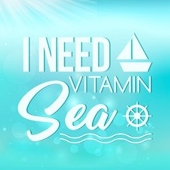 I need vitamin sea poster on turquoise background