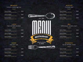 restaurant menu design. vector menu brochure template for cafe, coffee house, restaurant, bar. food 