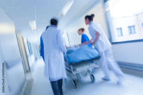 Fotomural Motion Blur Stretcher Gurney Patient Hospital Emergency