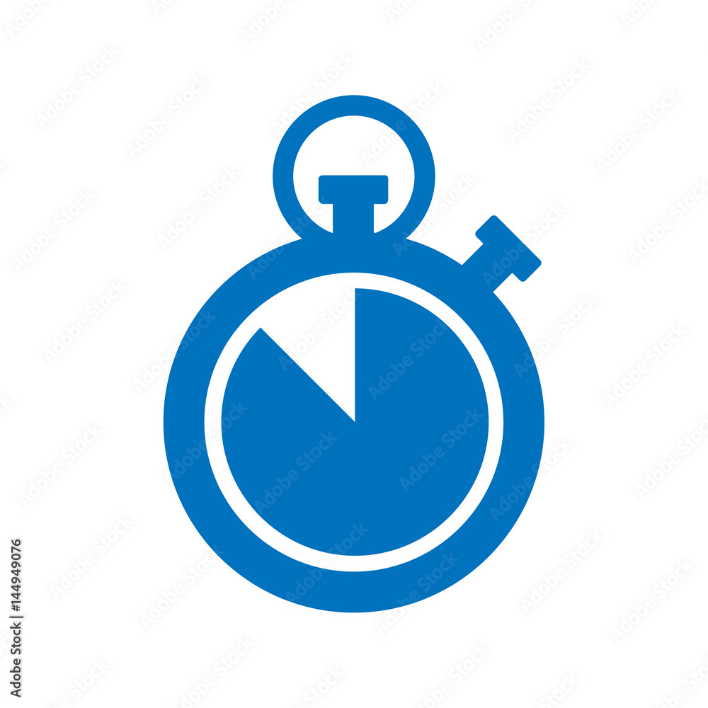 Icono plano cronometro cuenta atras azul en fondo blanco Stock Vector ...