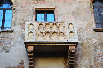 Juliet house balcony in Verona, Venetian Style, Italy