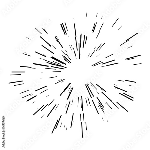 Sunburst Starburst Sunshine Line Vector Illustration Icon Black