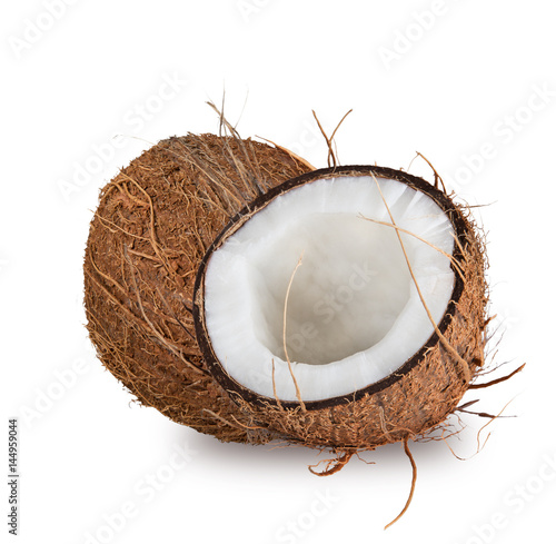 Stampa su Tela close-up of a coconuts on white background